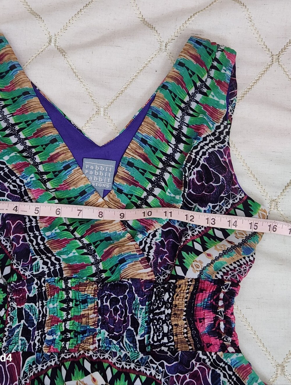 Rabbit Rabbit Rabbit Designs Abstract Multi Color Geometric Midi Dress Modest 8 - Picture 4 of 5